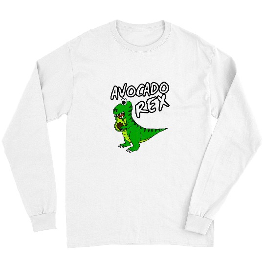 Dinosaur Pet Avocado rexs TRex Dinosaur Plant Based Funny Vegan Long Sleeves