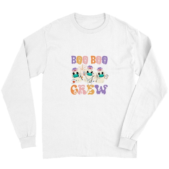nurses Job Boo Boo Crew Funny nurses Halloween Nursing RN Women Long Sleeves