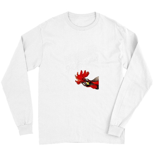 Chicken Pet crazys Rooster drinking canned beer easy going fashion Long Sleeves