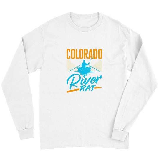 Fishing Fun Colorado River Rat Rafting Canoeing Fishing Boating Long Sleeves