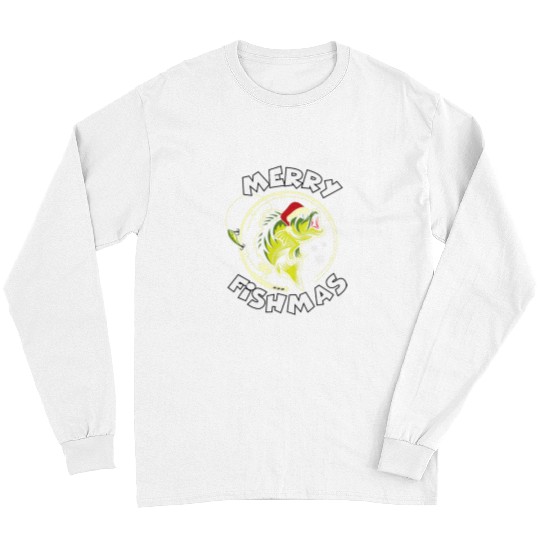 Fishing Fun Christmas Pajama Fishers Merry Fishmas Long Sleeves