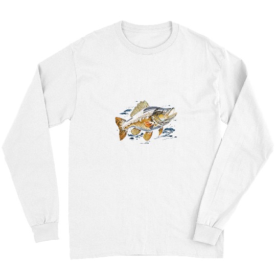 Fishing Fun Walleye Fishing Fish Catcher Fisher Fisherman Long Sleeves