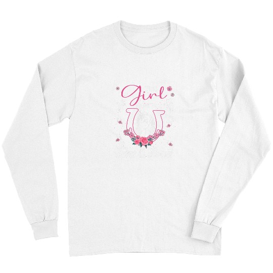 Horse Pet This Girl Loves Jesus And Horses Horseshoe And Cross Long Sleeves