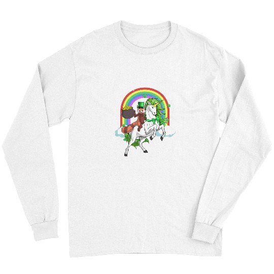 Unicorn Pet Red Panda Riding Lepricorn Unicorn Gift St Patricks Day Long Sleeves