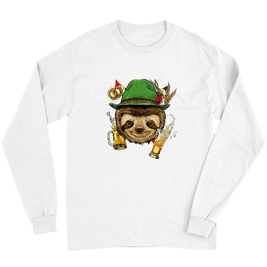 Sloth Pet Gift Beer Sloth Germany Oktoberfest Party Beer Fest Animal Sloth Lover Long Sleeves