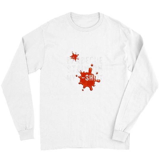 Barbecue Stain On My Tee Chef BBQ Party Costume Funny Retro Long Sleeves