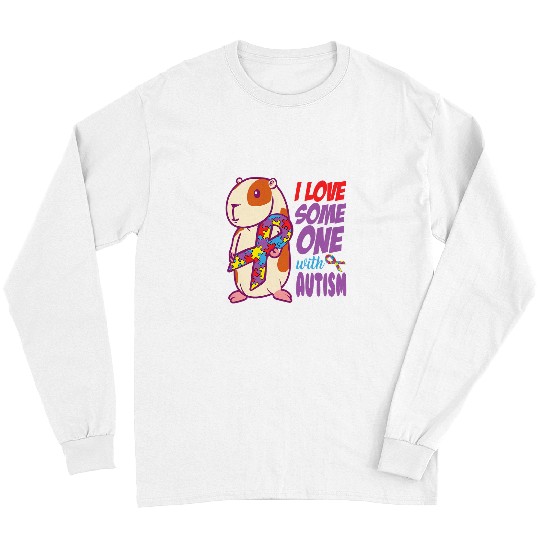 Guinea Pig Pet Autistic I Love Someone With Autism 2Guinea Pig Puzzle Pieces Long Sleeves