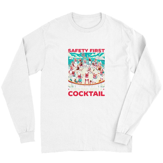 Beer Fun Muster Drill Alcohol Drinker Drinking Beer Cruise Ship 4 Long Sleeves