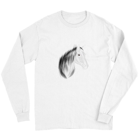 Horse Pet Black Stallion Long Sleeves