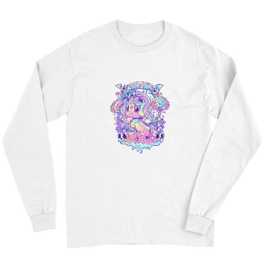 Unicorn Pet Kawaii Pastel Goth Cute and Creepy Unicorn Rainbow Long Sleeves