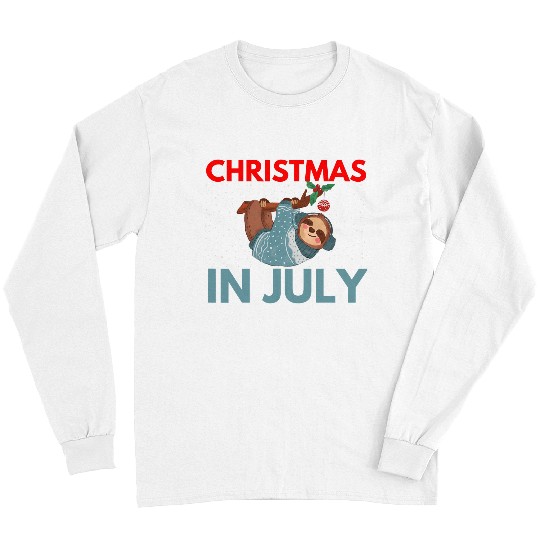 Sloth Pet Gift Christmas In July Design For Christians And Sloth Lovers Long Sleeves