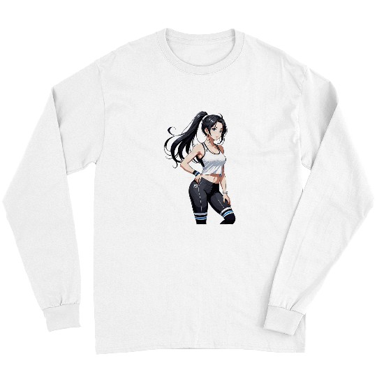 Sexy Waifu Fitness Anime Sport Girl Japanese Long Sleeves