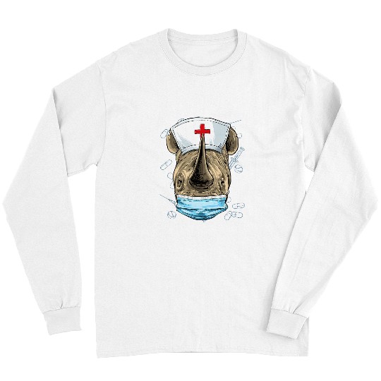 Rhino Pet Nursing Rhinoceros nurses Practitioner RN Nursing School Graduation Long Sleeves
