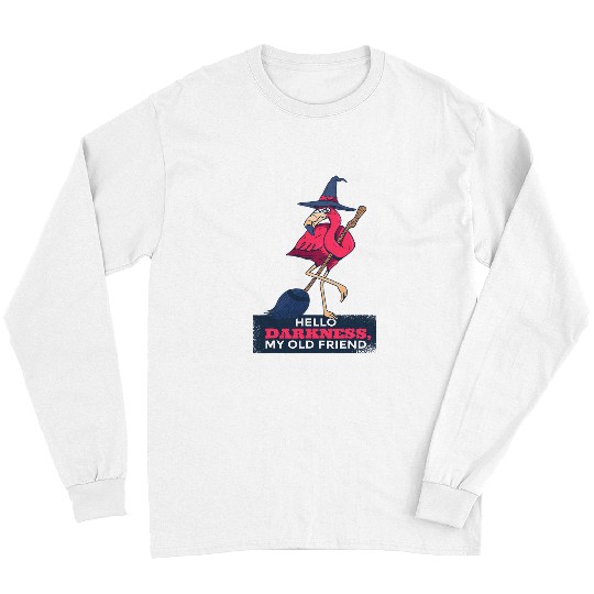 Flamingo Pet Halloween Flamingo HELLO DARKNESS MY OLD FRIEND Long Sleeves