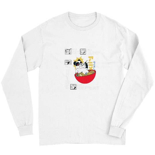 Panda Pet eat sleep anime repeat panda eating ramen japanese kawaii 1 Long Sleeves