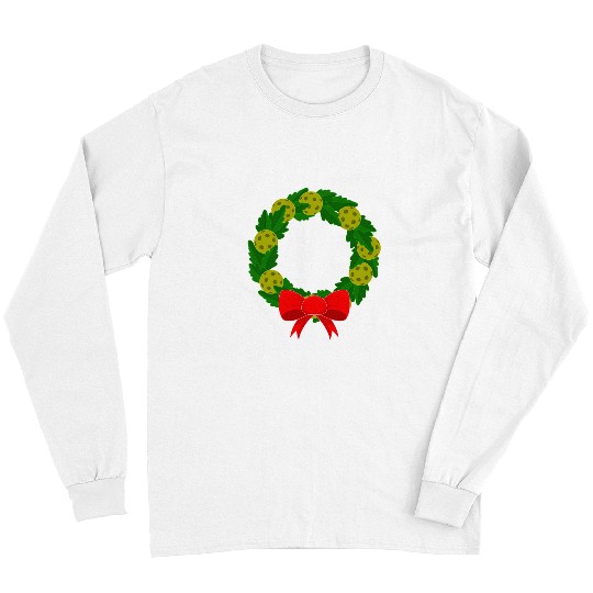 Sport Pickleball Christmas Wreath Pickleball Player Long Sleeves