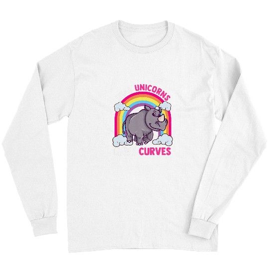 Rhino Pet Real Unicornss Have Curves Funny Rhinoceros Animals Lover Long Sleeves
