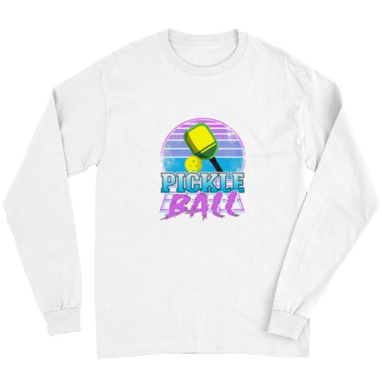 Sport Pickleball Retrowave Vaporwave Pickleball Paddle vintagess Pickle Ball Long Sleeves