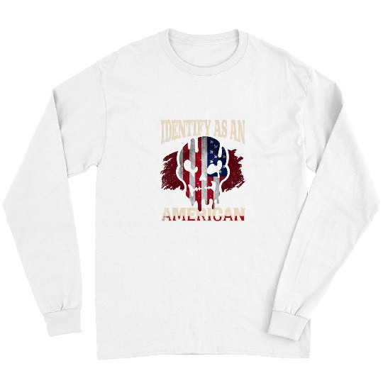 I Identify as an American No Identity Politics USA Flag Long Sleeves