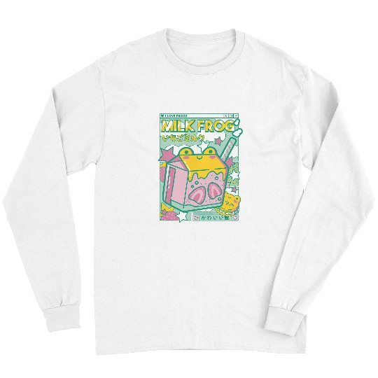 Frog Pet Strawberry Milk Kawaii Toad PC gamer Cute Lover Long Sleeves