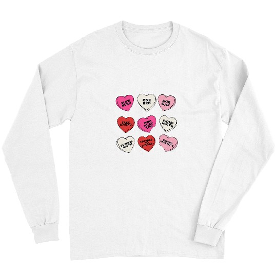 Book Fun Hearts Candy Happy Valentines Day For Bookish And Long Sleeves