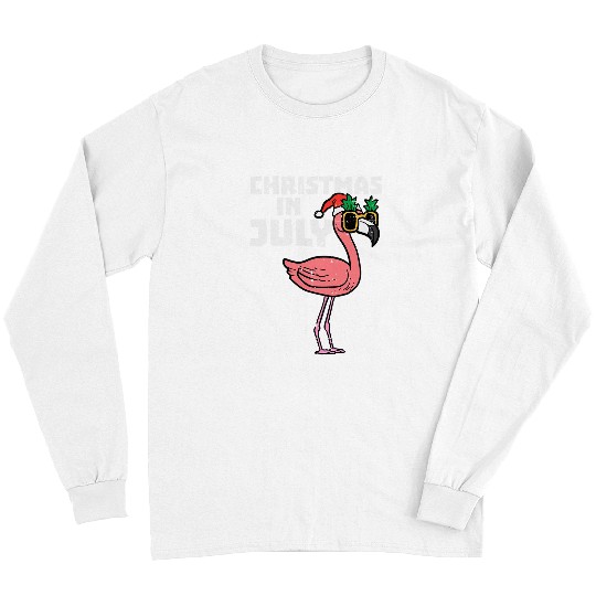 Flamingo Pet Santa Sunglasses Christmas In July Cute Summer xmass Long Sleeves