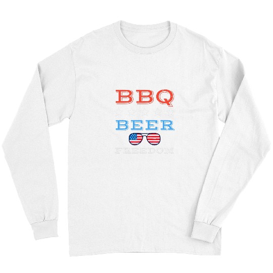 Beer Fun BBQ Beer Freedom America USA Party 4th Of July Summer Gift 1 Long Sleeves