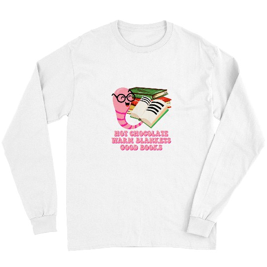 Book Fun Hot Chocolate Warm Blankets Good Books Reading Bookworm 8 Long Sleeves