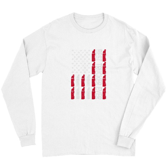 Truck Fun bests Trucker Ever Funny Semi Truck Driver US American Flag Long Sleeves