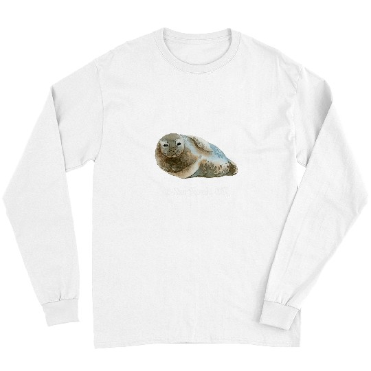 Otter Pet Otters Rock OR Cute Harbor Seal Ocean Watercolor Sea Animal Long Sleeves