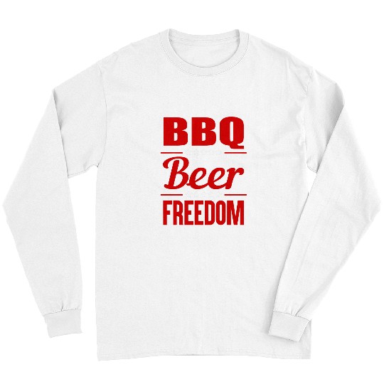 Beer Fun BBQ BEER FREEDOM America USA Long Sleeves