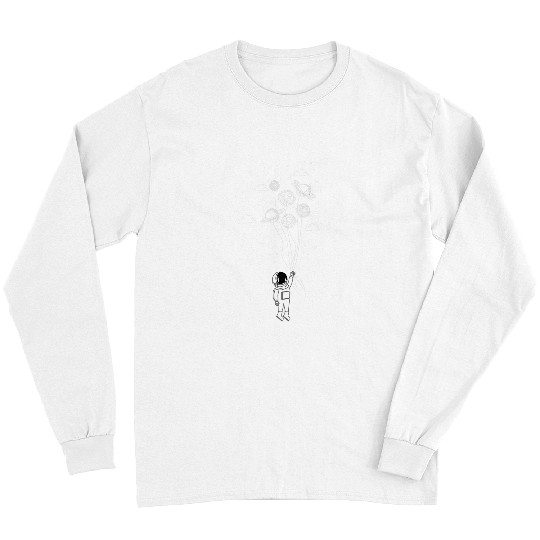 Astronaut Job Holding Planet Balloons Solar System Space 3 Long Sleeves