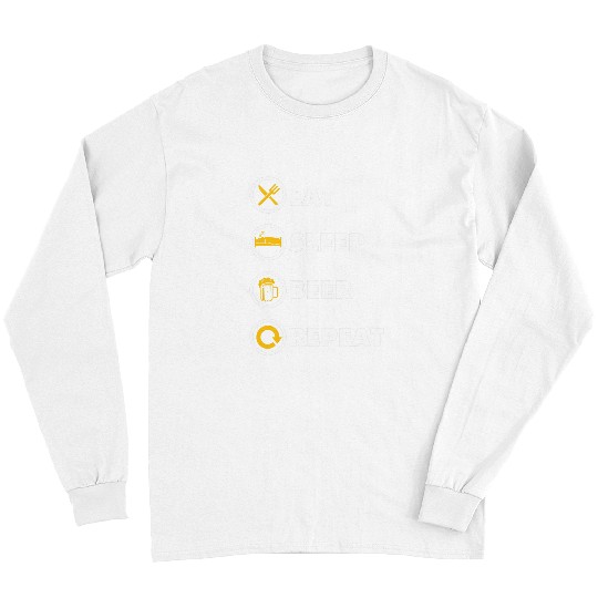 Beer Fun Alcohol for adults Eat Sleep Beer repeat Long Sleeves