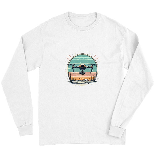 Drone Quadcopter Drone Pilot Drone Flying Retro 36 Long Sleeves