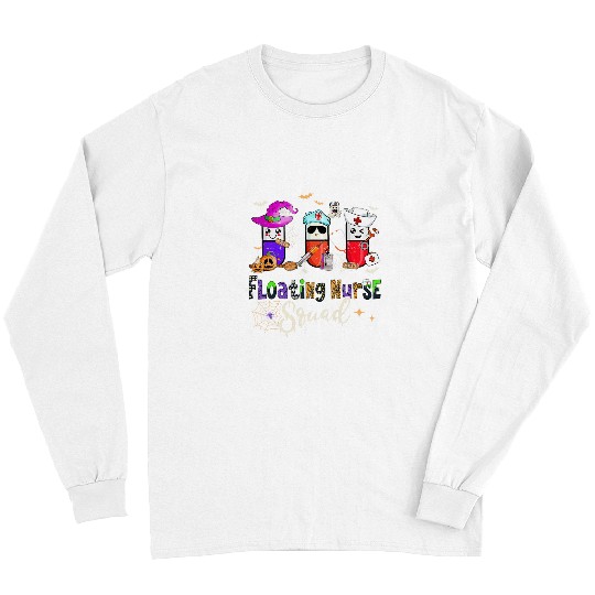 nurses Job Floating Squad Boo nurses Spooky Season Halloween Long Sleeves