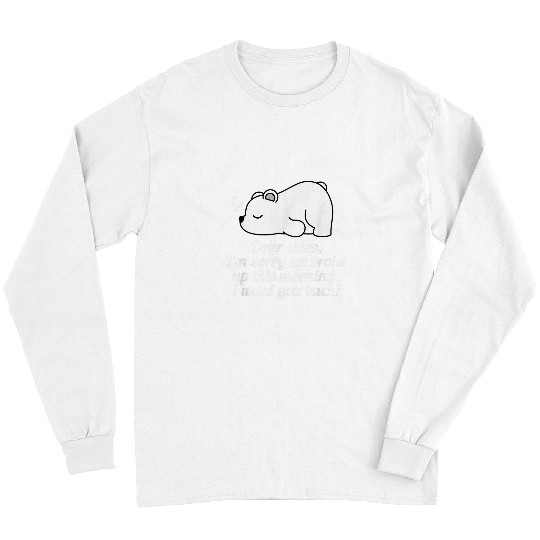 Bear Pet Cute Sleeping Lazy Polar Bear Graphic Cool Funny Sleep Lover Long Sleeves