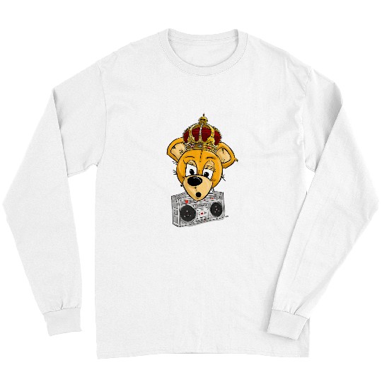King Teddy Bear HipHop by San Francisco Artist Zamiro Long Sleeves