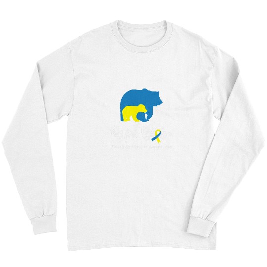 Bear Pet Mens Papa Bear Down Syndromes Awareness for Dad Long Sleeves
