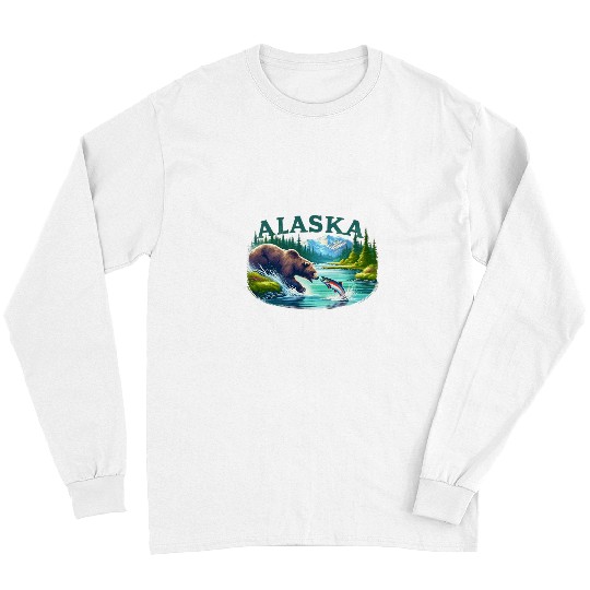 Bear Pet Alaska Grizzley Bear salmon river Denali National Park Long Sleeves