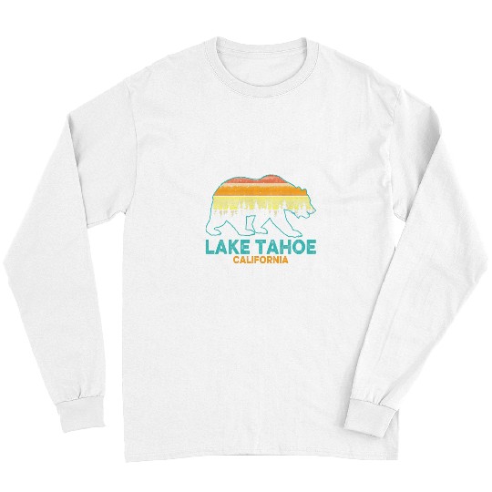 Bear Pet Lake Tahoe Retro californias CA vintages Mountain Bear Long Sleeves