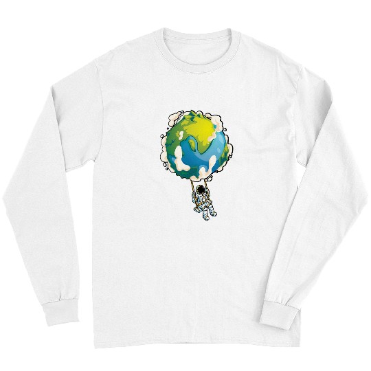 Astronaut Job Earth Astronaut Swing Space Astro Astronomy Earth Globe Long Sleeves