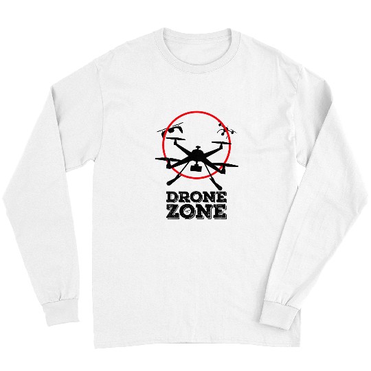 Drone Zone Flying Drone On A Red Zone Engineer Geek Long Sleeves