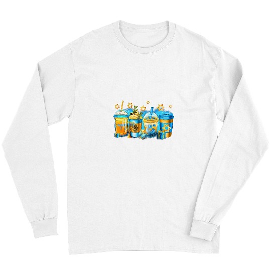Coffee Fun CF Coffee Hanukkah Coffee Cups Jewish Latte Dreidel Menorah Long Sleeves