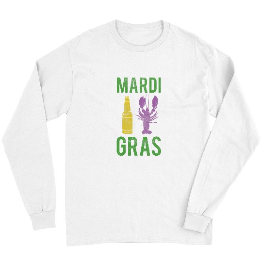 Beer Fun Mardi Gras Crawfish and Beer Fun New Orleans Long Sleeves
