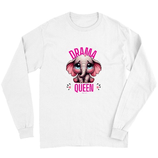 Elephant Pet Drama Queen Theatrical Funny Cute Dramatic Elephant Meme Long Sleeves