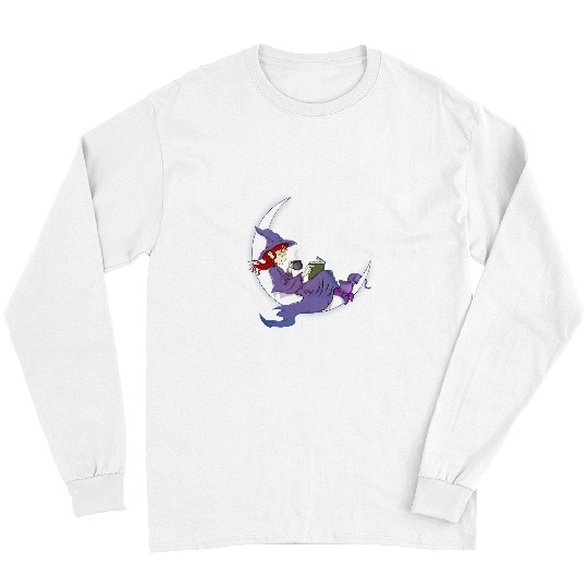 Coffee Fun Samhain Witches books coffee cats Halloween Long Sleeves