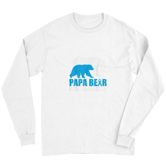 Bear Pet Trisomy 18 Awareness Papa Bear Light Blue Support Father Long Sleeves