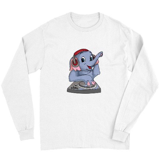 Elephant Pet DJ Funny Party Animal Music Mixer Lover Gift 1 Long Sleeves