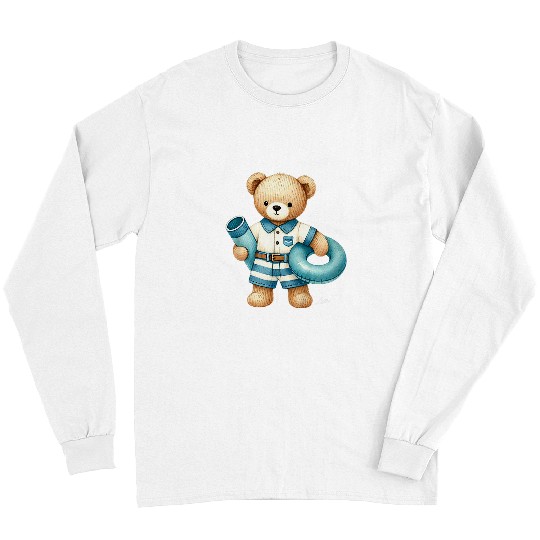 Bear Pet Kids Preppy Pool Day Bear Kids vintages Gilded Lillie Long Sleeves