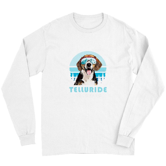 Beagle Winter Skis Telluride Colorado Dog Lover Long Sleeves